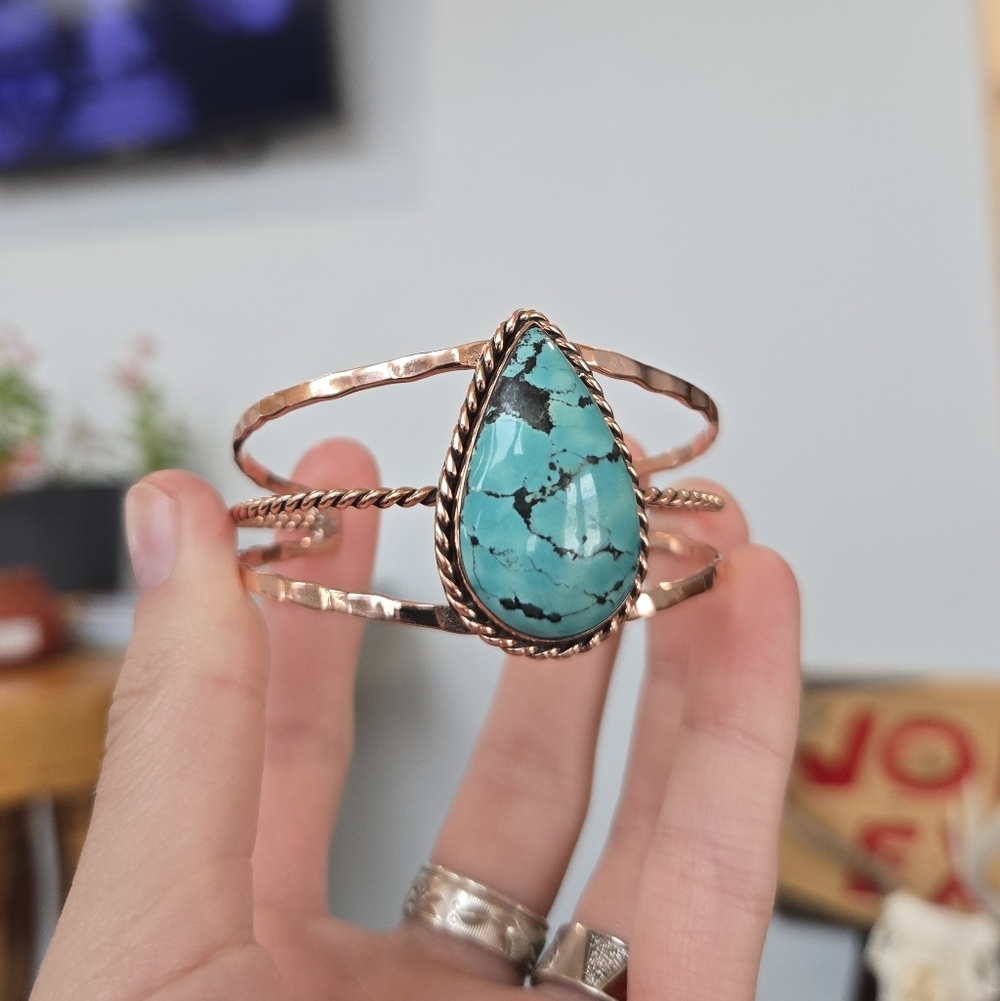 Turquoise Copper Cuff Bracelet 431